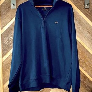 Vineyard Vines Navy Blue Quarter-Zip Pullover - L
